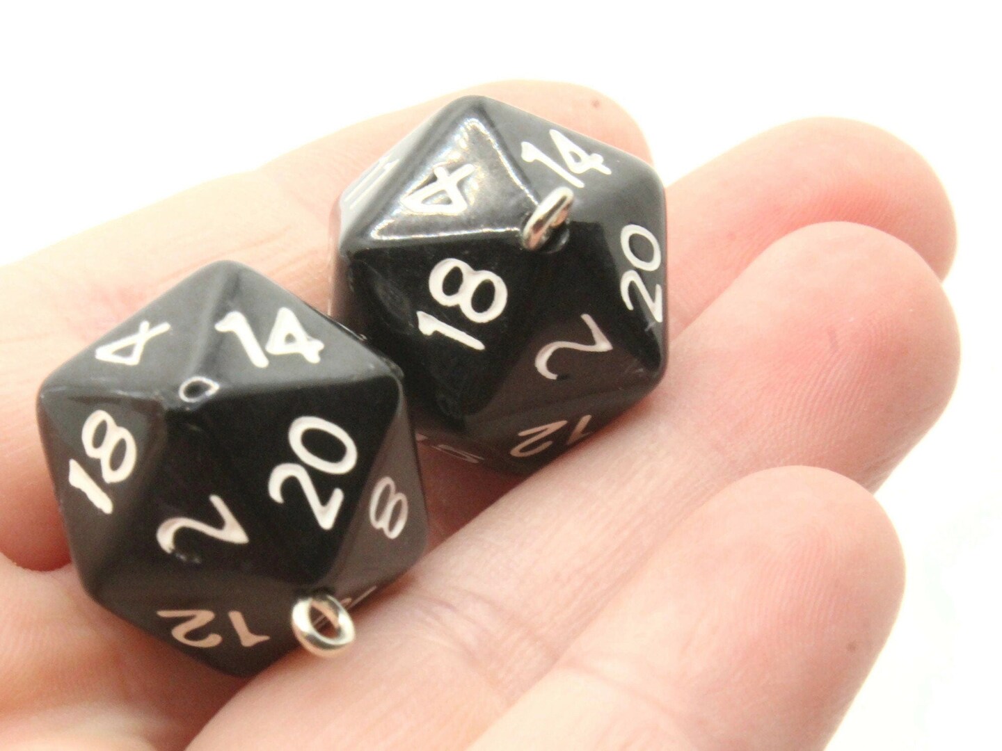 20-Piece D20 Dice Charms - Acrylic Polyhedral Pendants For Jewelry Making