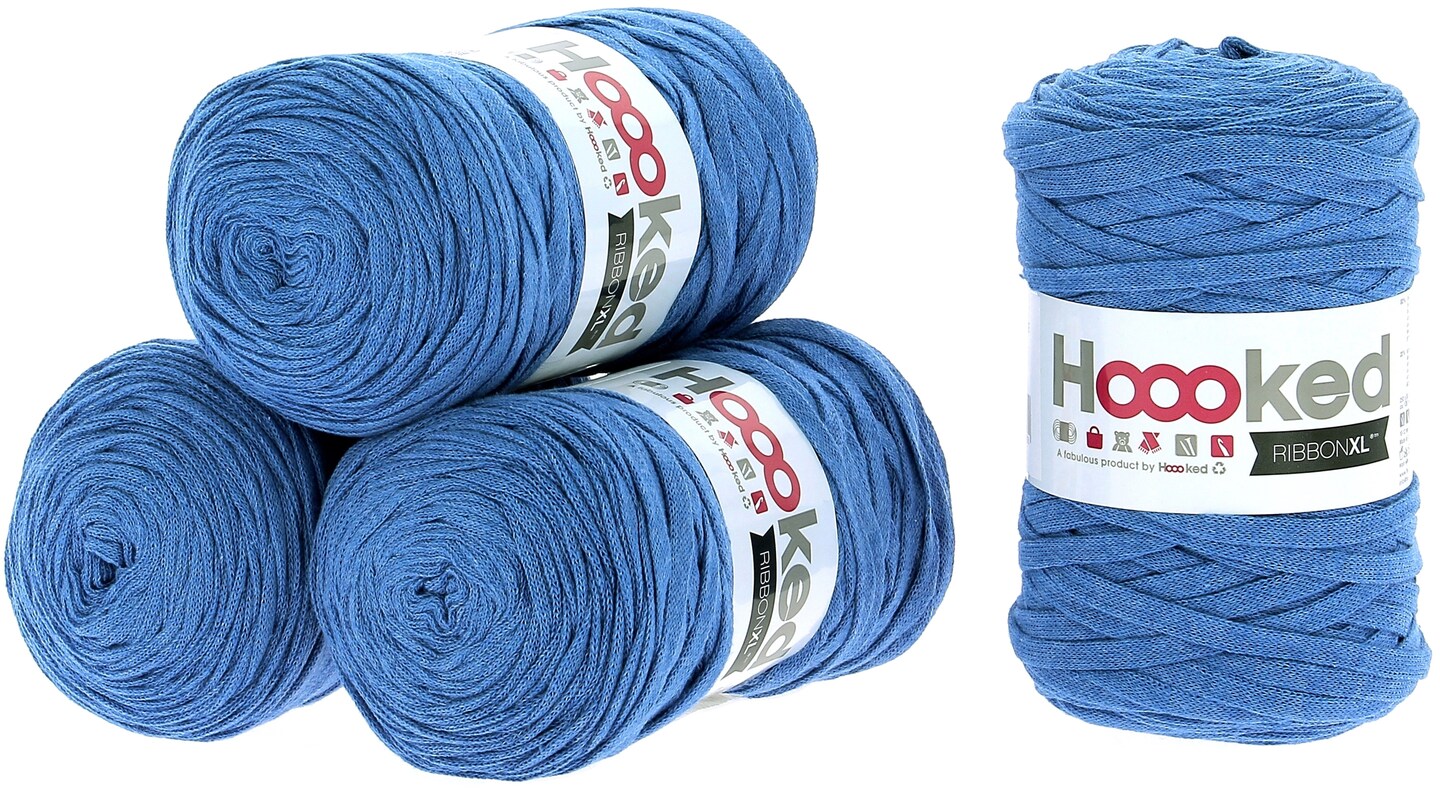 Multipack of 4 - Hoooked Ribbon XL Yarn-Imperial Blue