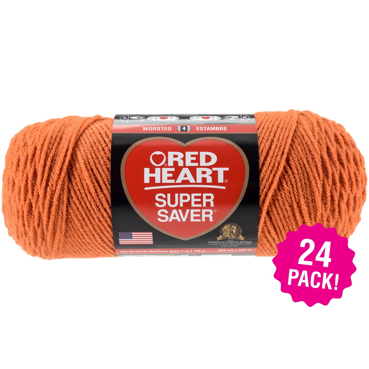 Multipack of 24 - Red Heart Super Saver Yarn-Carrot