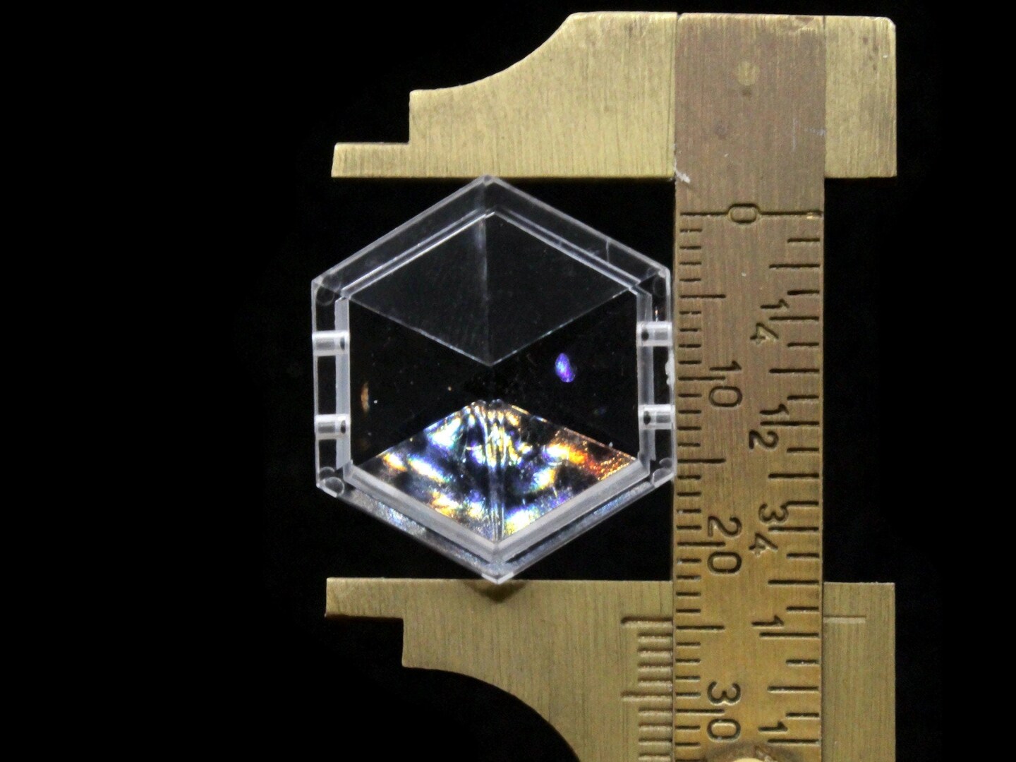 8 24mm Two Hole Clear Acrylic Double Drilled Plastic Hexagon Open Back Beads