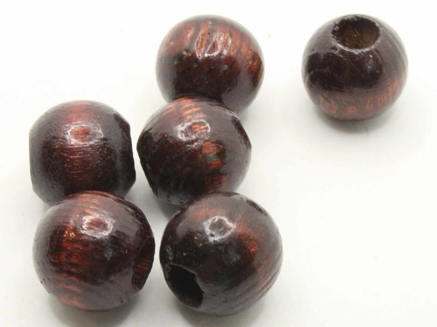 6 21mm x 19mm Red Orange Round Vintage Wood Large Hole Loose Beads by Smileyboy Beads | Michaels