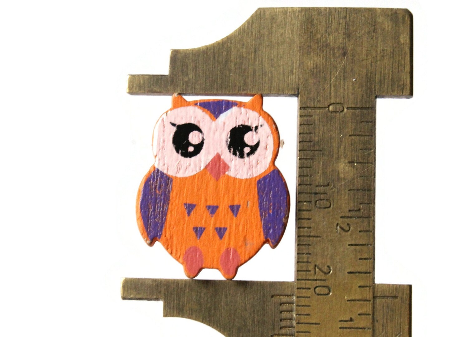 12 22mm Orange Wooden Owl Beads Wood Animal Beads Cute Bird Beads Novelty Beads to String