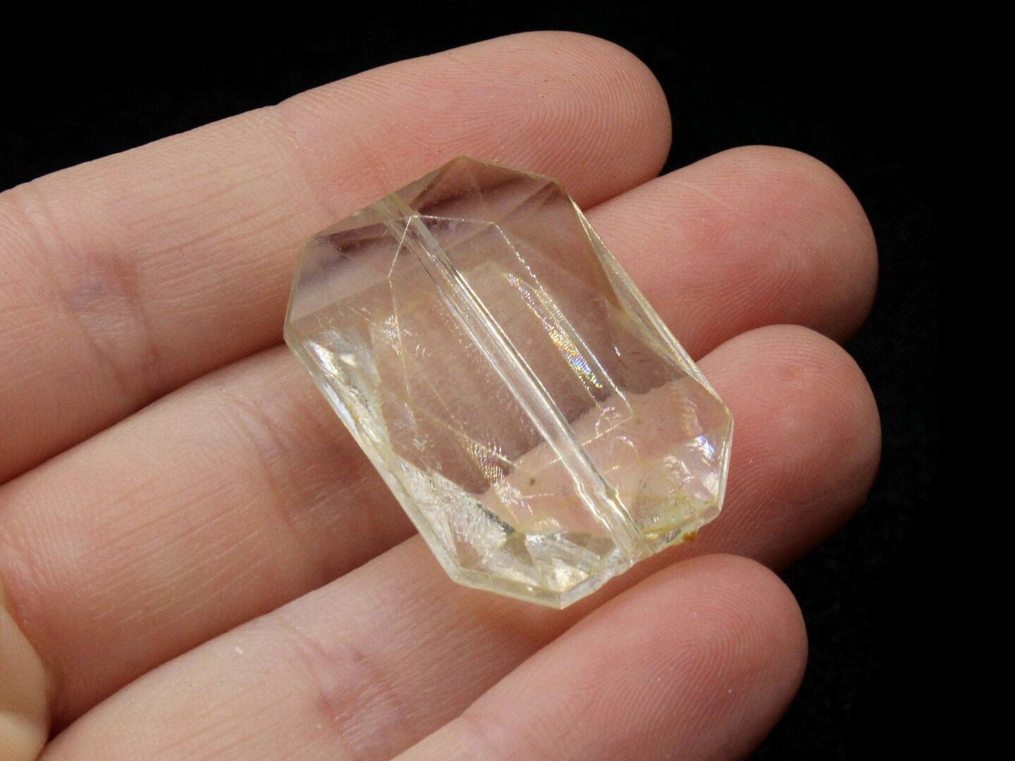 6 30mm Clear Rectangle Acrylic Jewel Beads