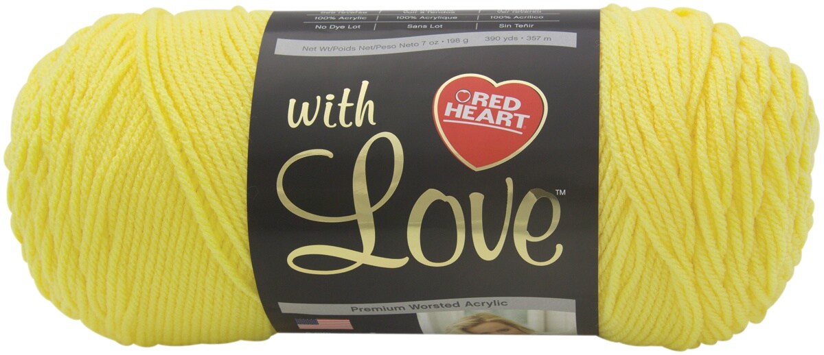 Multipack of 12 - Red Heart With Love Yarn-Daffodil