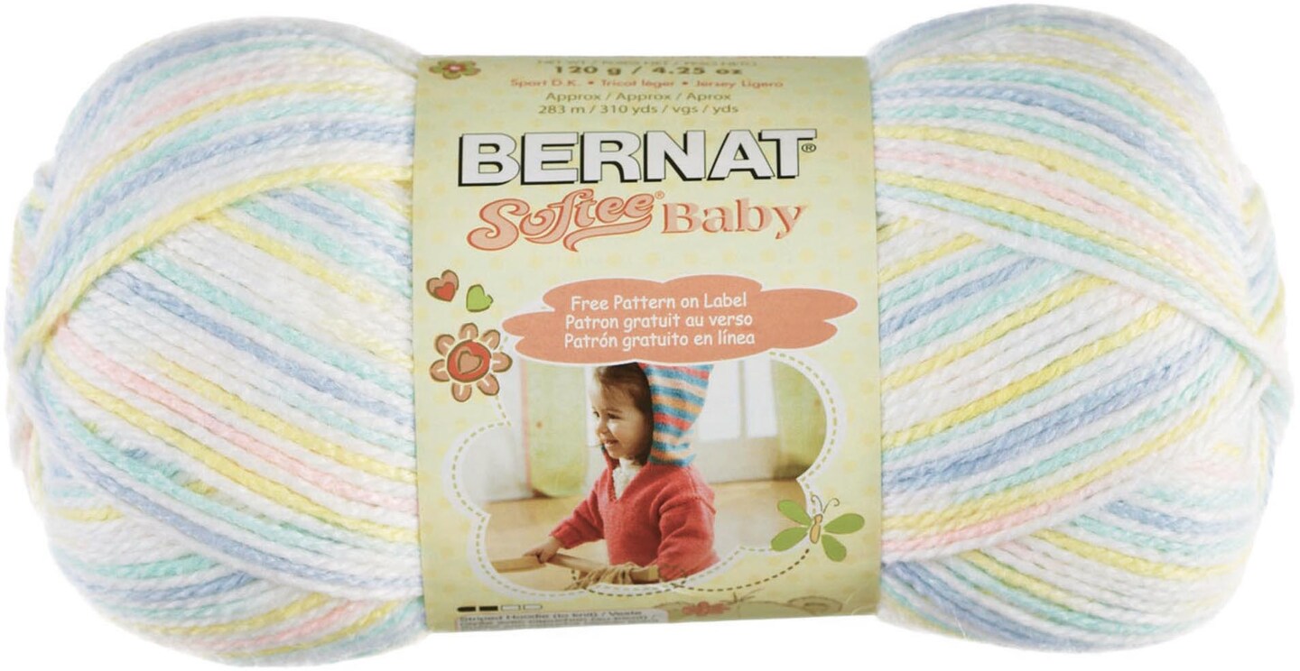 Bernat Softee Baby Stripes Soft #3 Acrylic Yarn for Knitting, Crochet,  Blanket