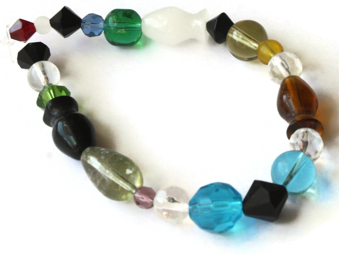 8 Inch Strand of Mixed Glass Beads to String