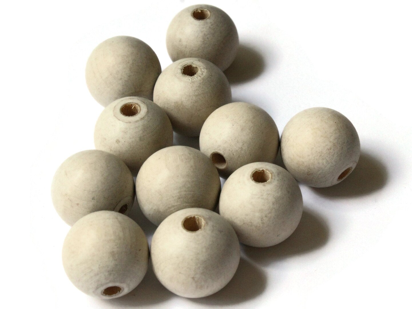 12 17mm Round Light Brown Wood Beads Wooden Ball Beads
