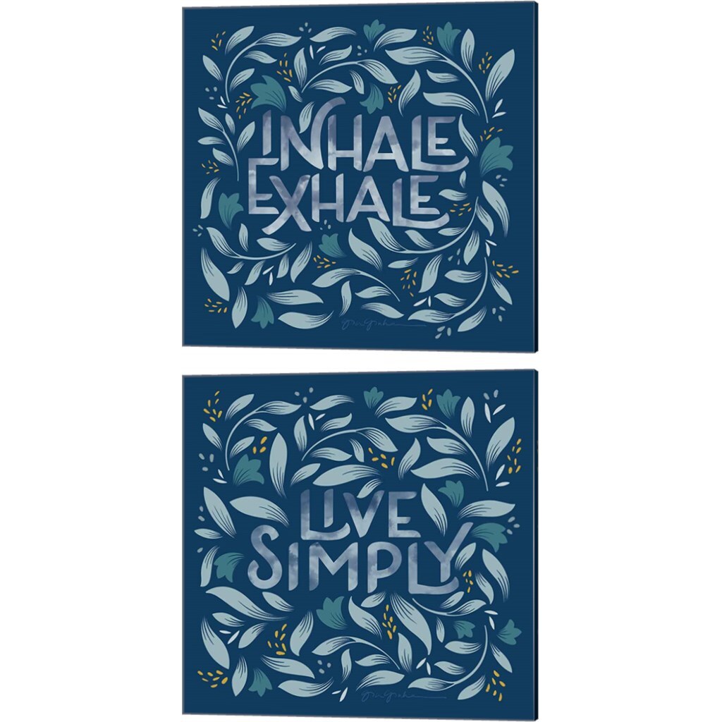 Calm Words Dark by Gia Graham 14&#x22; x 14&#x22; Canvas Wall Art (Set of 2)