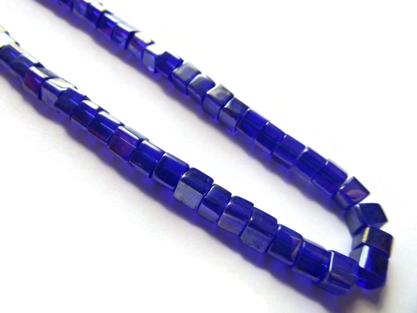 5mm Royal Blue Crystal Cube Beads AB Finished Crystal Glass Beads