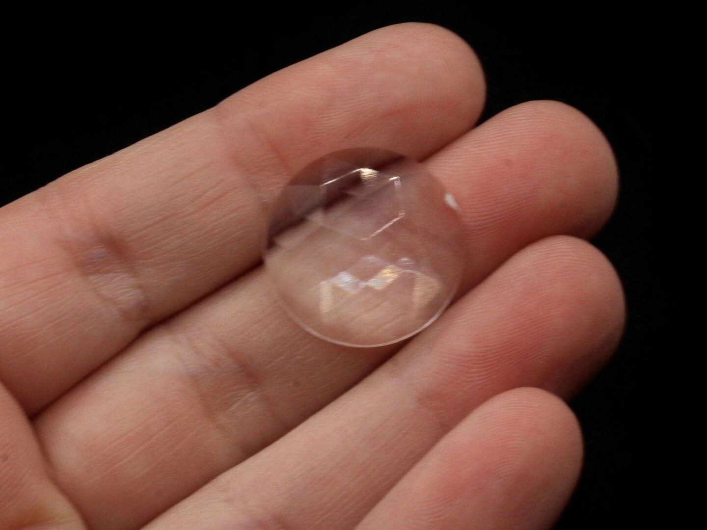 12 19mm Faceted Round Clear Vintage West Germany Plastic Cabochons