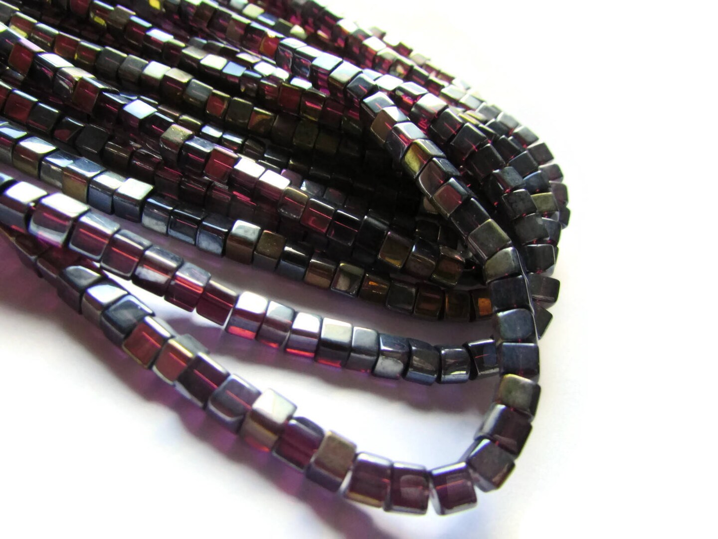 5mm Black Crystal Cube Beads AB Finished Crystal Glass Beads