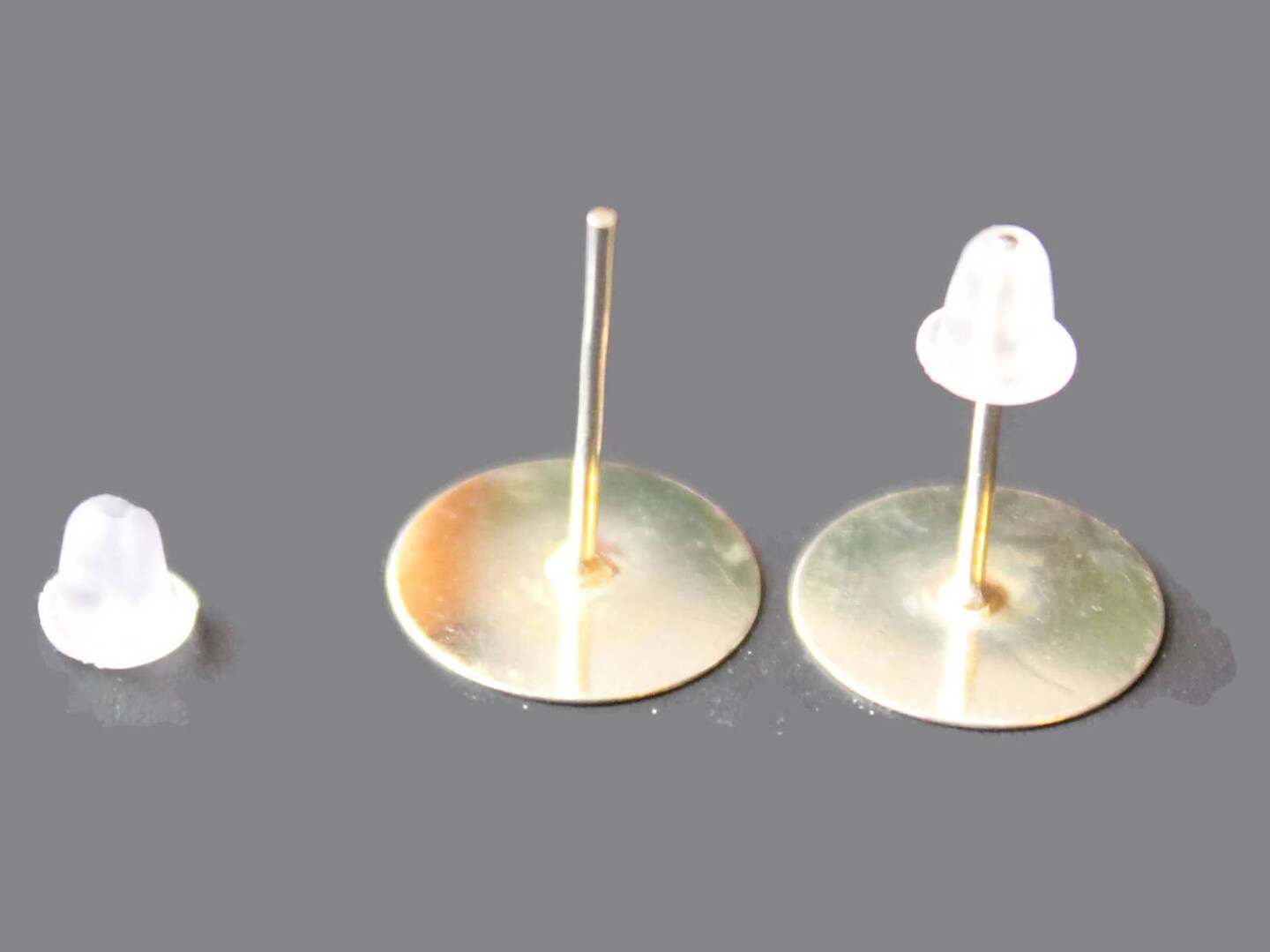Silver Earring Posts with 10mm Pads - Iron Ear Studs