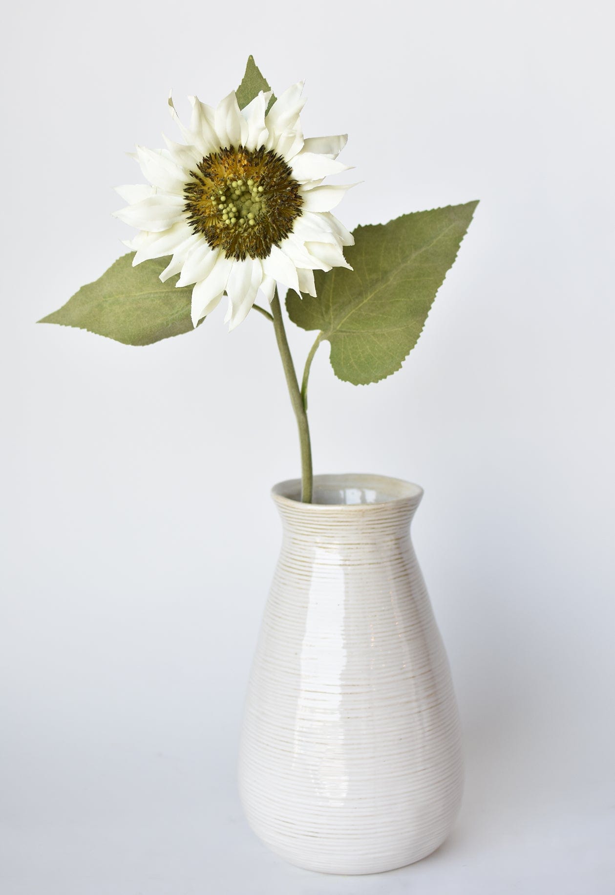 25&#x22; Faux Sunflower Stem White