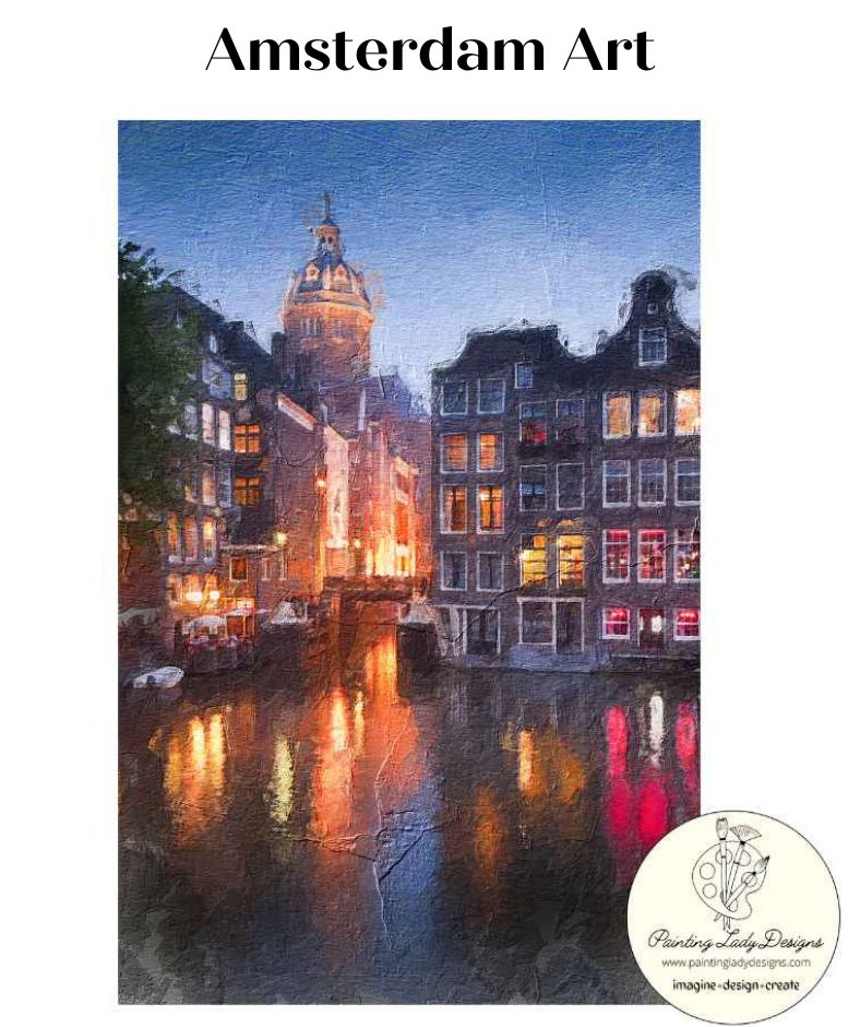 Amsterdam Art Large Painting Lady Designs Decoupage and Mixed Media