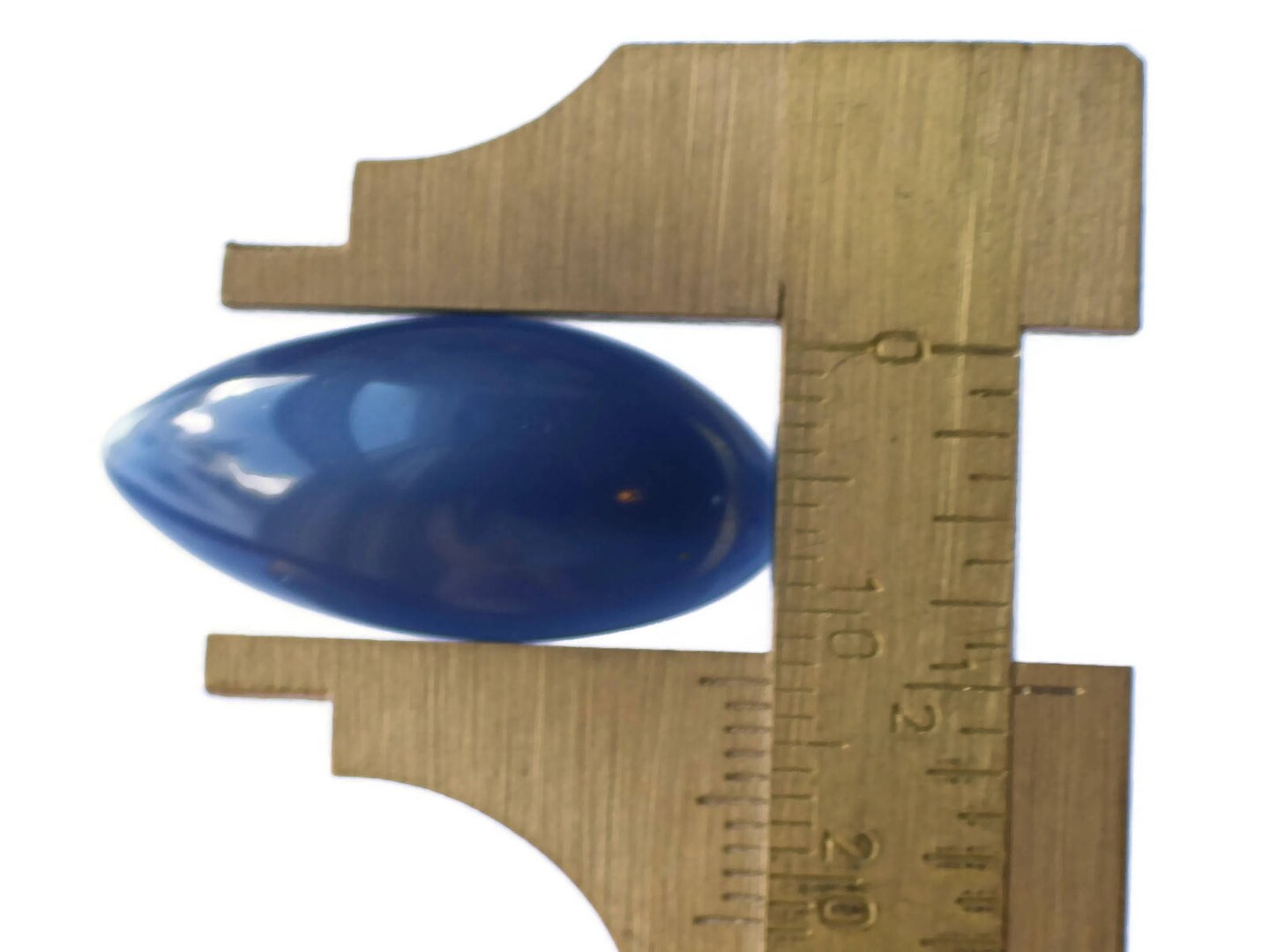 9 28mm Blue Curved Leaf Vintage Japanese Lucite Cabochons - Flat back Tiles