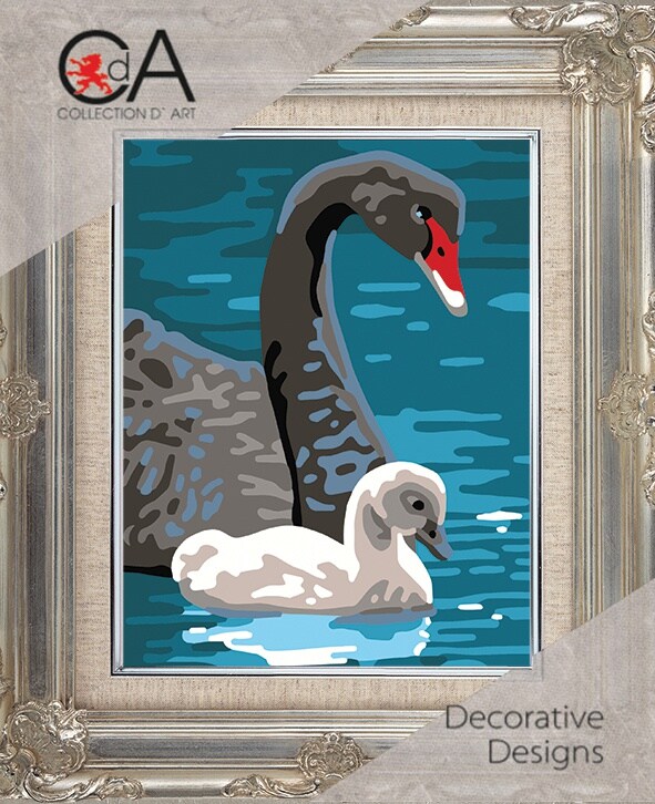 Collection D&#x27;art Stamped Needlepoint Kit 5.5&#x22;X7&#x22;-Swans