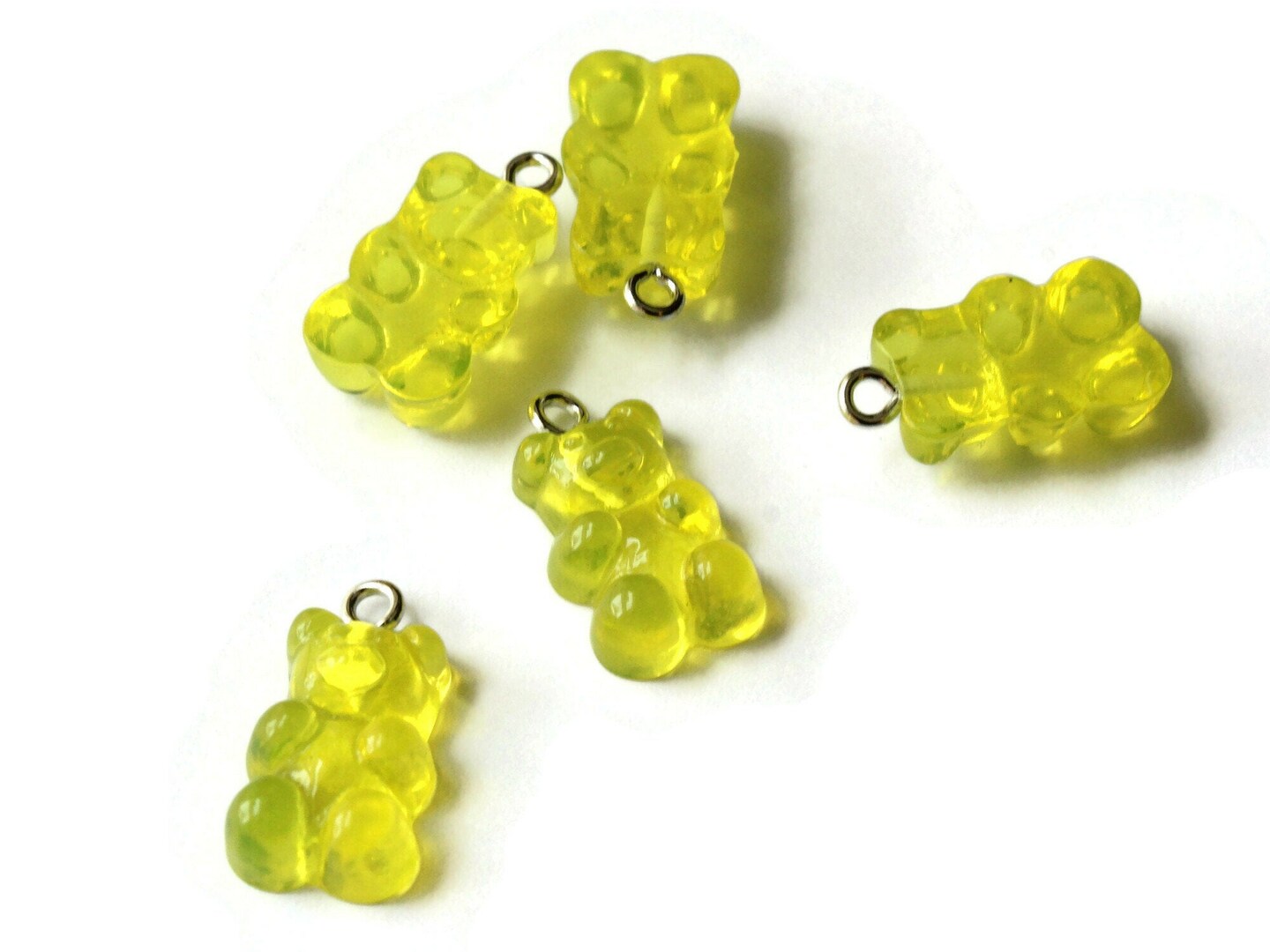 5 20mm Resin Yellow Gummy Bear Charms