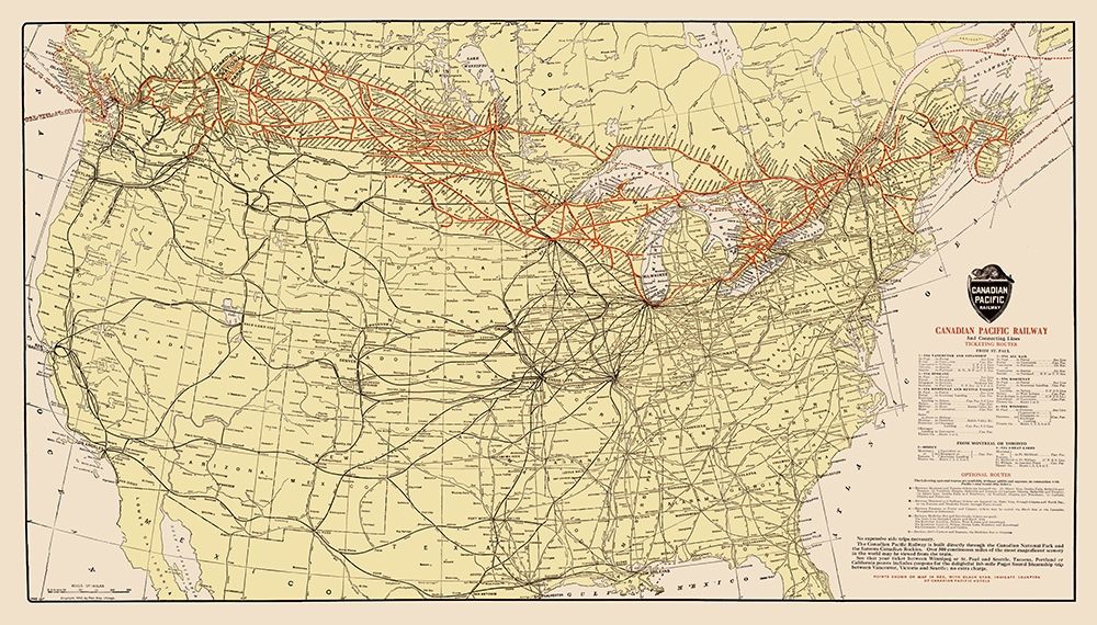 Canadian Pacific Railway with Connections 1912 Poster Print by Poole Poole # ITNA0036