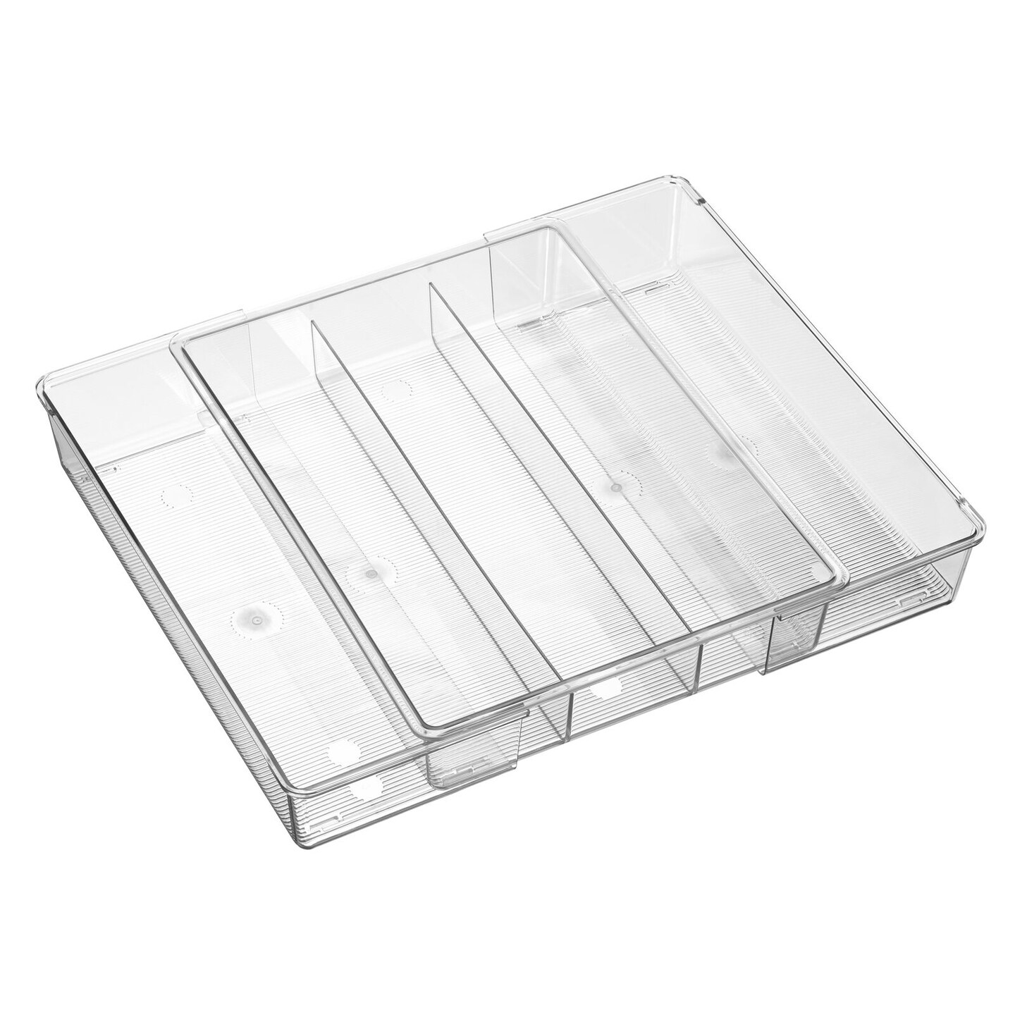 mDesign Expandable In-Drawer 3 Section Kitchen Utensil Organizer Tray ...