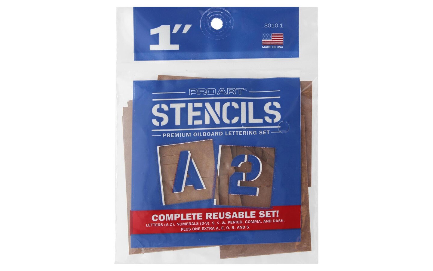 Pro Art Oil Board Stencil Set 1&#x22; for Painting on Wood, Canvas, Paper, Fabric, Wall and Tile, Reusable DIY Art and Craft Stencils for Painting, 6&#x22;x6&#x22; Inches
