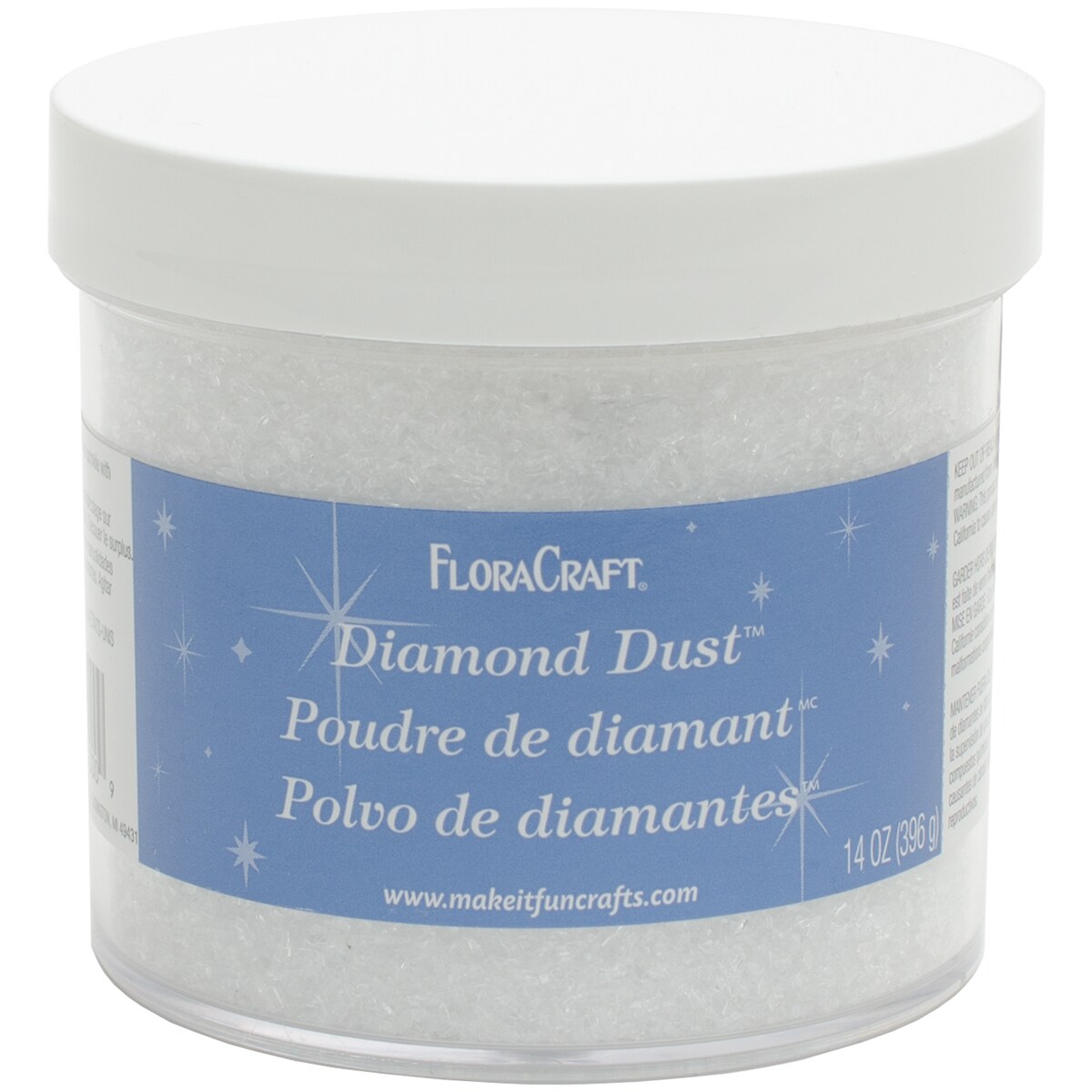 FloraCraft Diamond Dust Glitter 14oz-Clear Glass