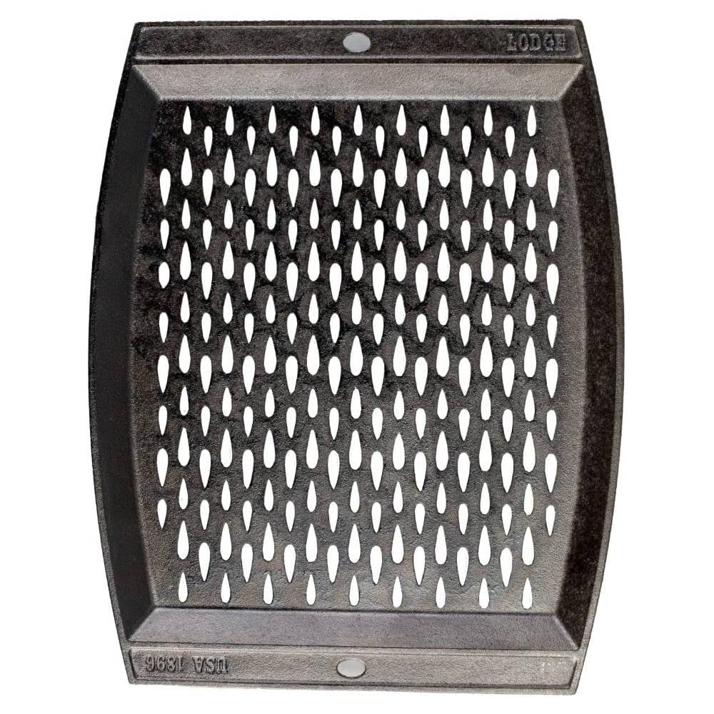 Lodge Cast Iron Grill Topper Pan for Outdoor Grilling or Open Fire, 15 x 12 inch
