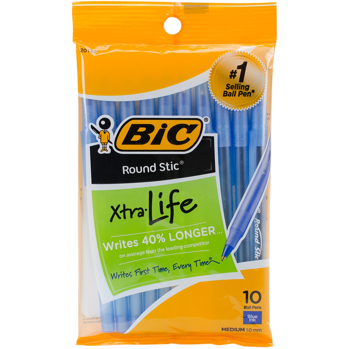 BIC Round Stic Medium Ballpoint Pens 10/Pkg