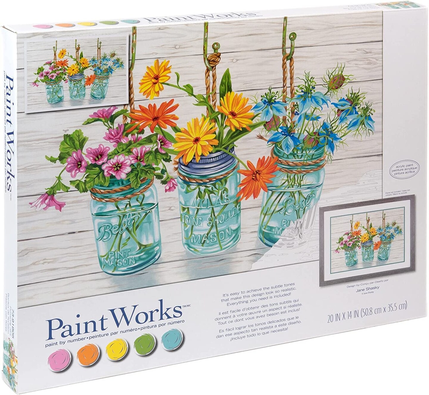 Paint Works Paint By Number Kit 20"X14"Flowering Jars Michaels