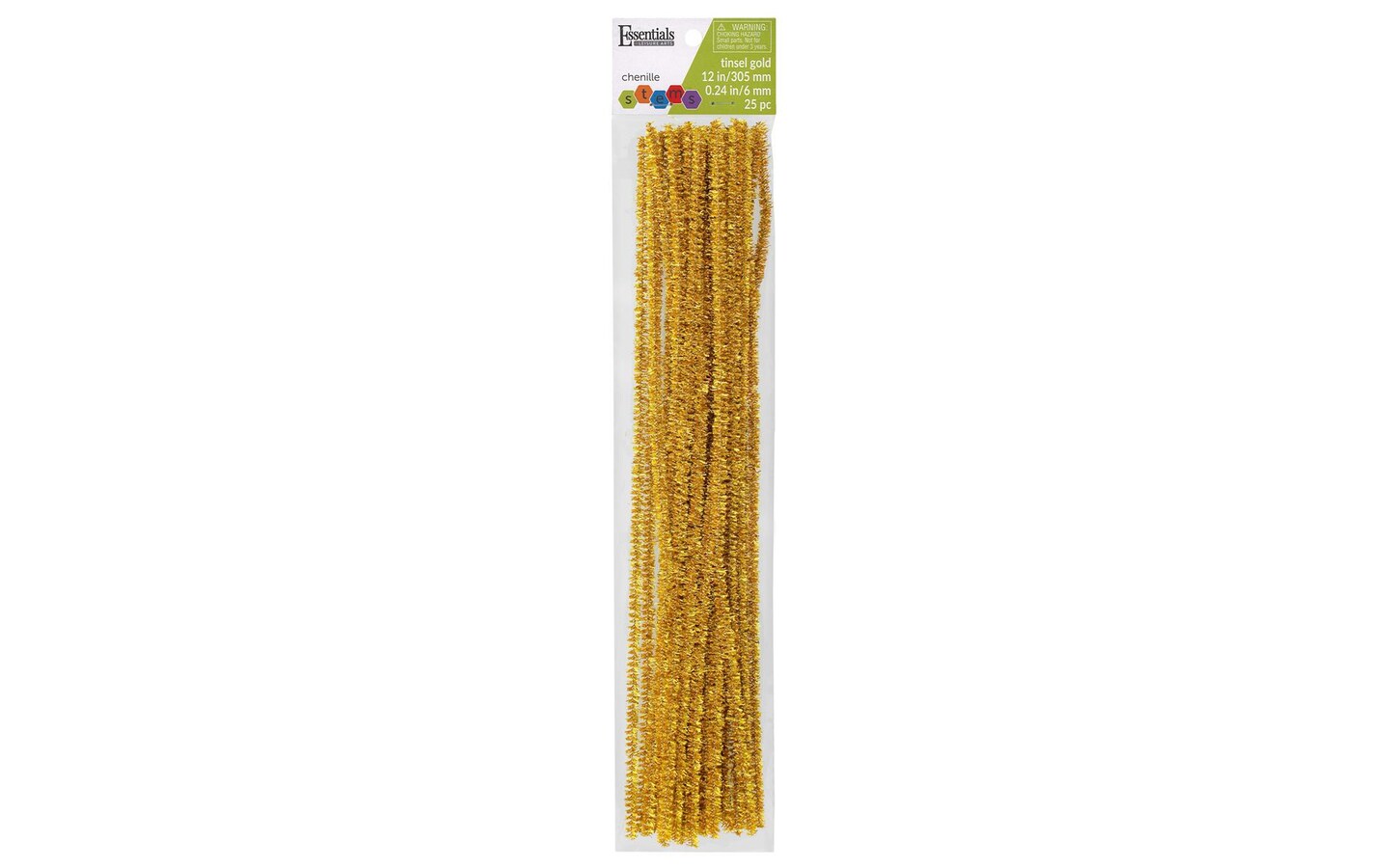 Chenille Stems - 6mm. - Gold - 25 Pieces