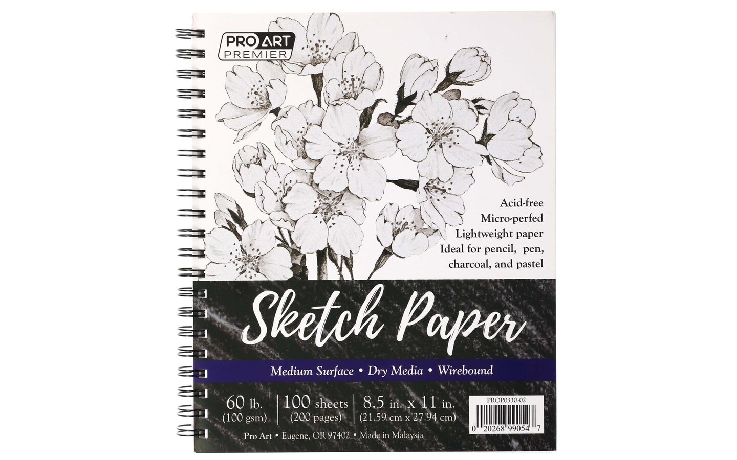 Pro Art Premium Sketch Paper Pad 8.5"x11" 100 sheets, 60#, Wire, Sketch Book, Sketchbook, Drawing Pad, Sketch Pad, Drawing Paper, Art Book, Drawing Book, Art Paper, Sketchbook for Drawing