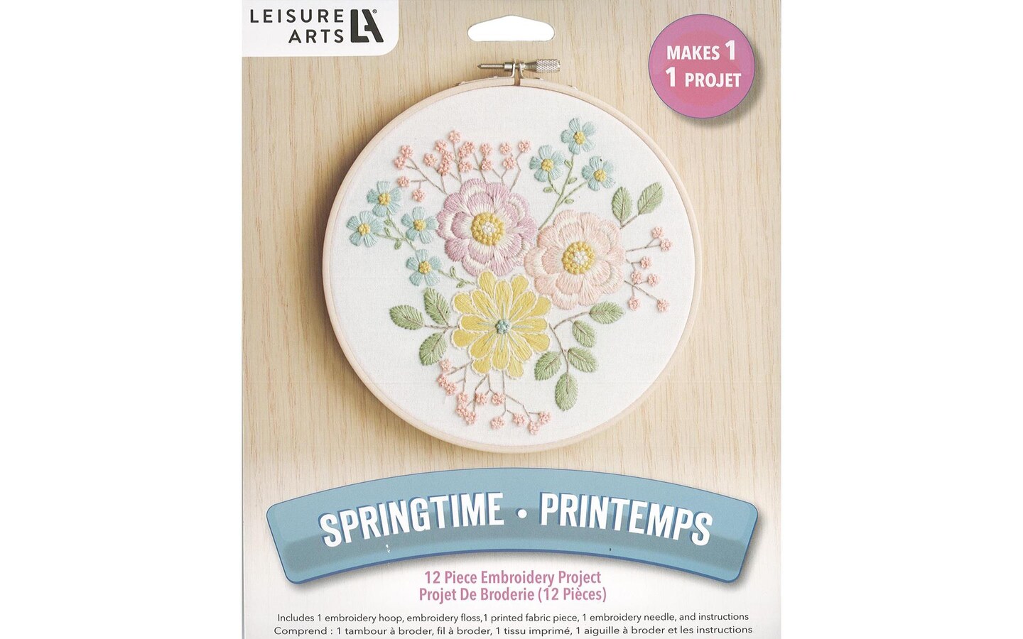 Leisure Arts Embroidery Kit 6 Springtime - embroidery kit for beginners - embroidery  kit for adults - cross stitch kits - cross stitch kits for beginners - embroidery  patterns