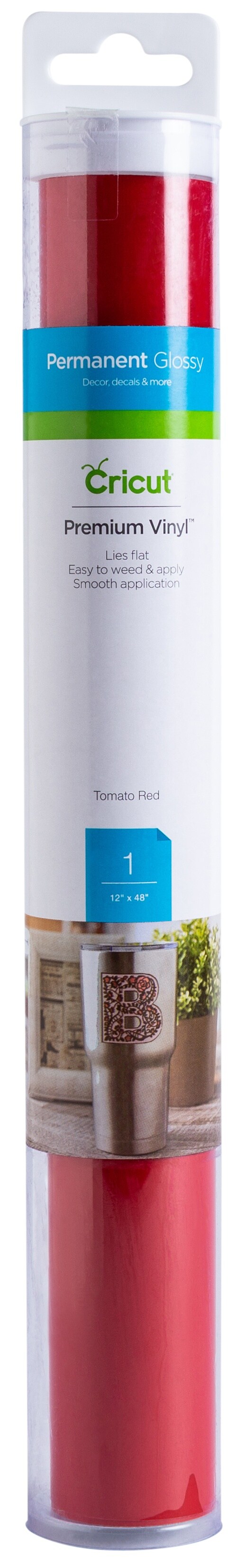 Cricut Permanent Premium Vinyl 12&#x22;X48&#x22; Roll-Tomato Red