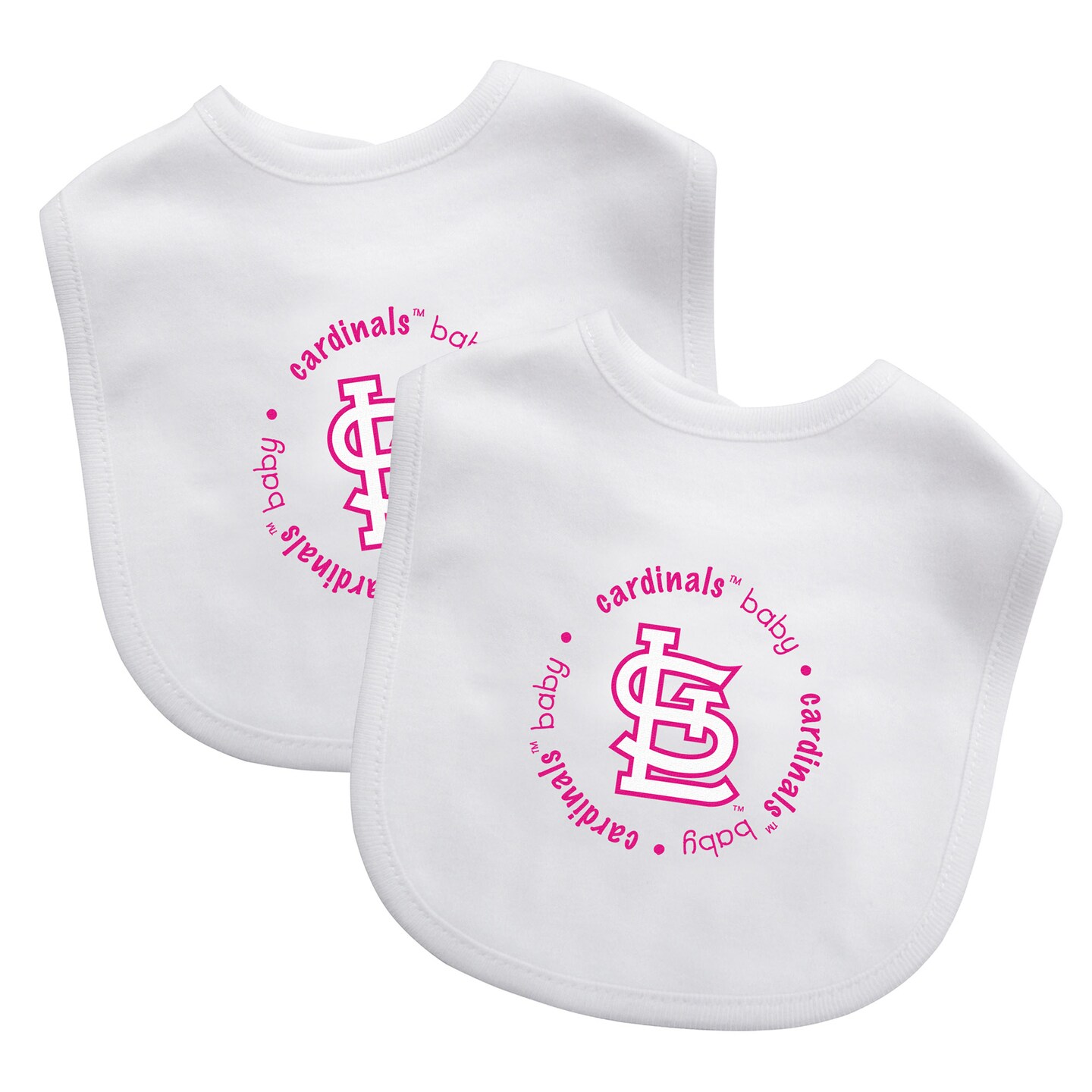 Baby Fanatic Officially Licensed Pink Unisex Cotton Baby Bibs 2 Pack - MLB  St. Louis Cardinals Baby Apparel Set
