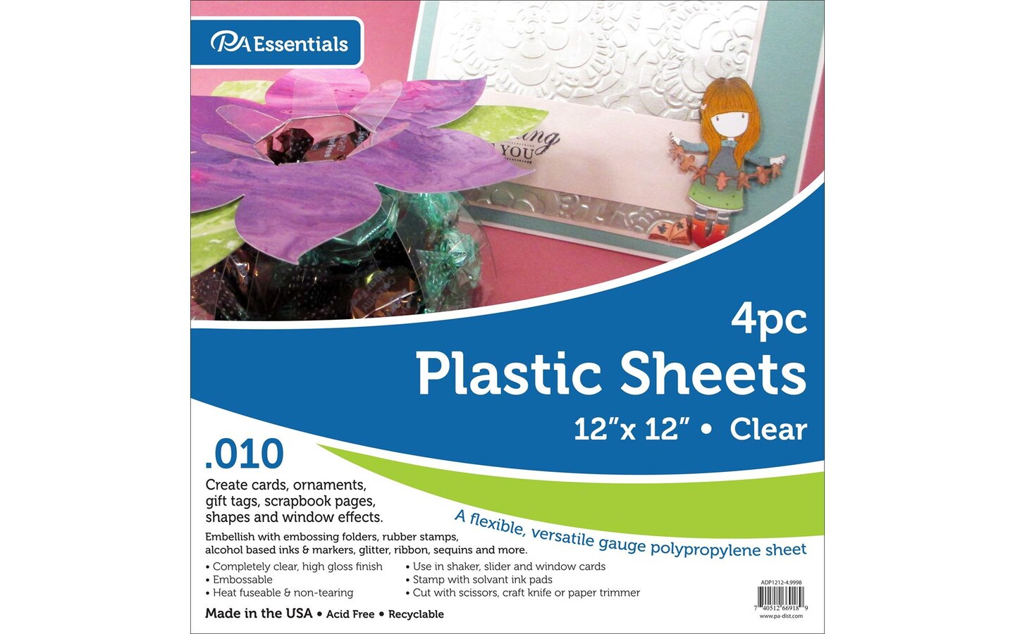 Plastic Sheet 12x12 .010&#x22; Clear 4pc
