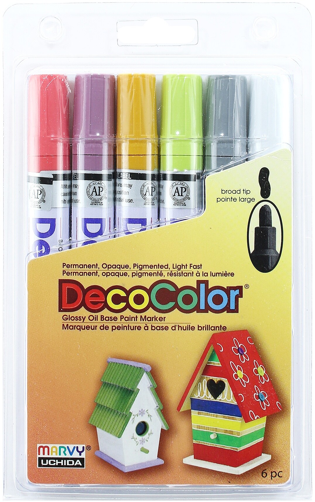 DecoColor Broad Tip Paint Marker Set 6/Pkg-Retro