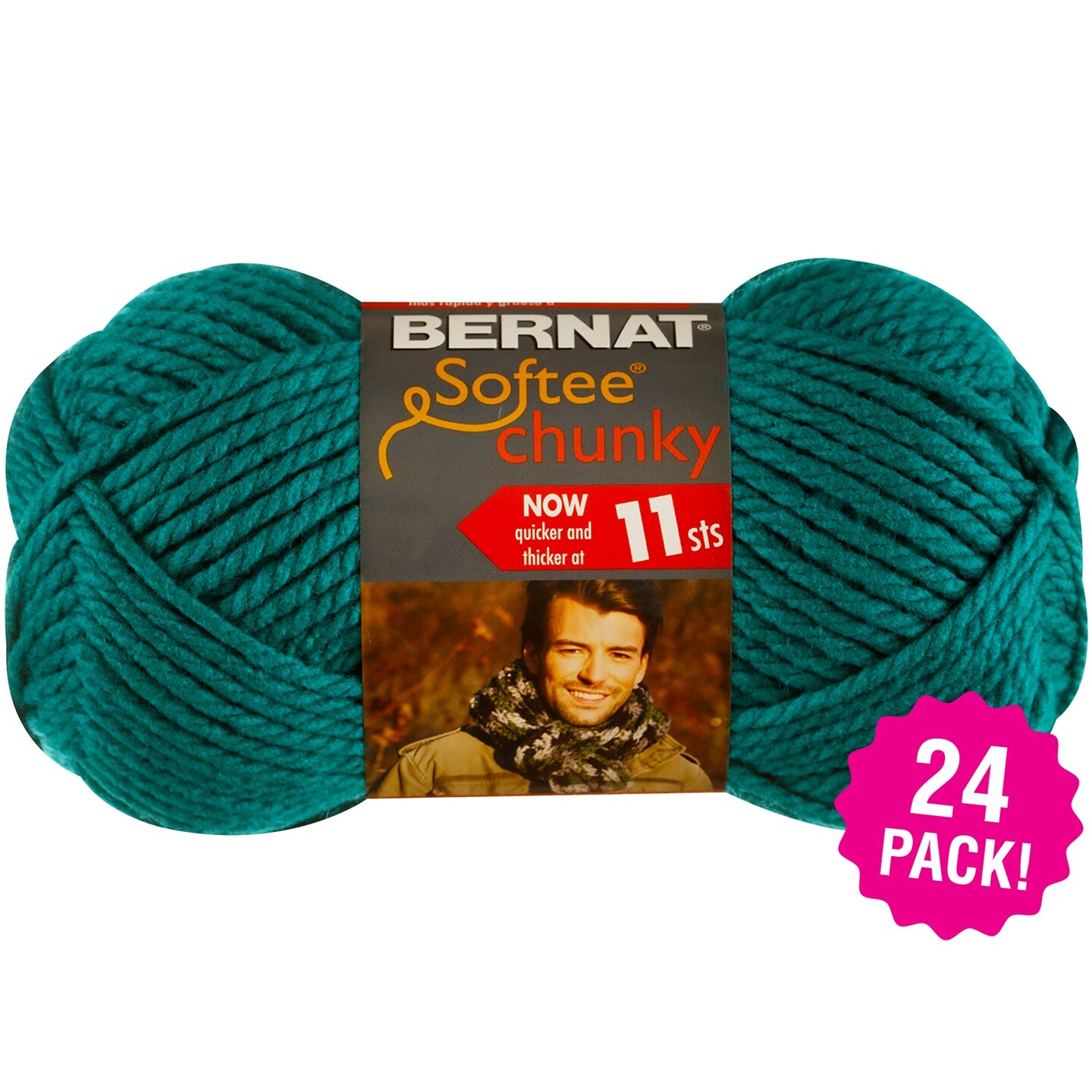 Multipack of 24 - Bernat Softee Chunky Yarn-Emerald