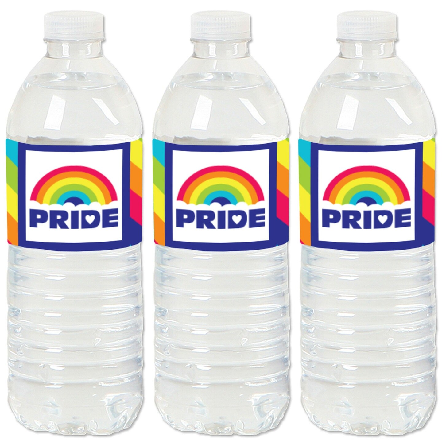 Big Dot of Happiness Love is Love - Pride - Rainbow Party Water Bottle Sticker Labels - Set of 20