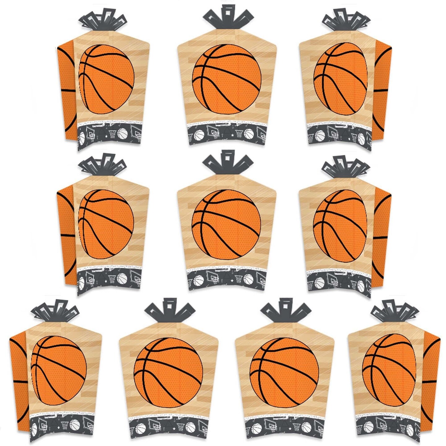 Big Dot of Happiness Nothin&#x27; but Net - Basketball - Table Decorations - Baby Shower or Birthday Party Fold and Flare Centerpieces - 10 Count