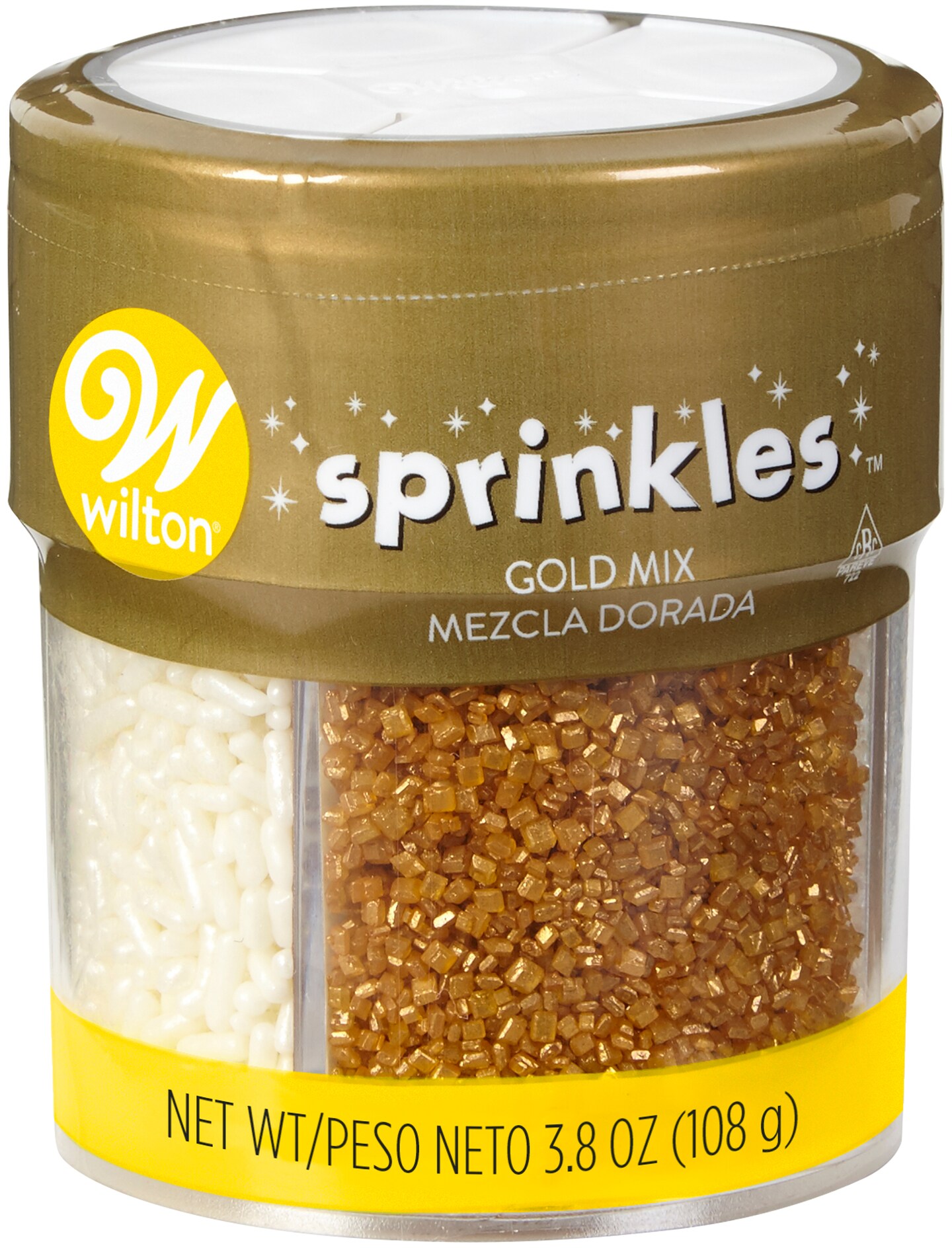Wilton Sprinkles 3.8Oz-Gold, 4 Cell