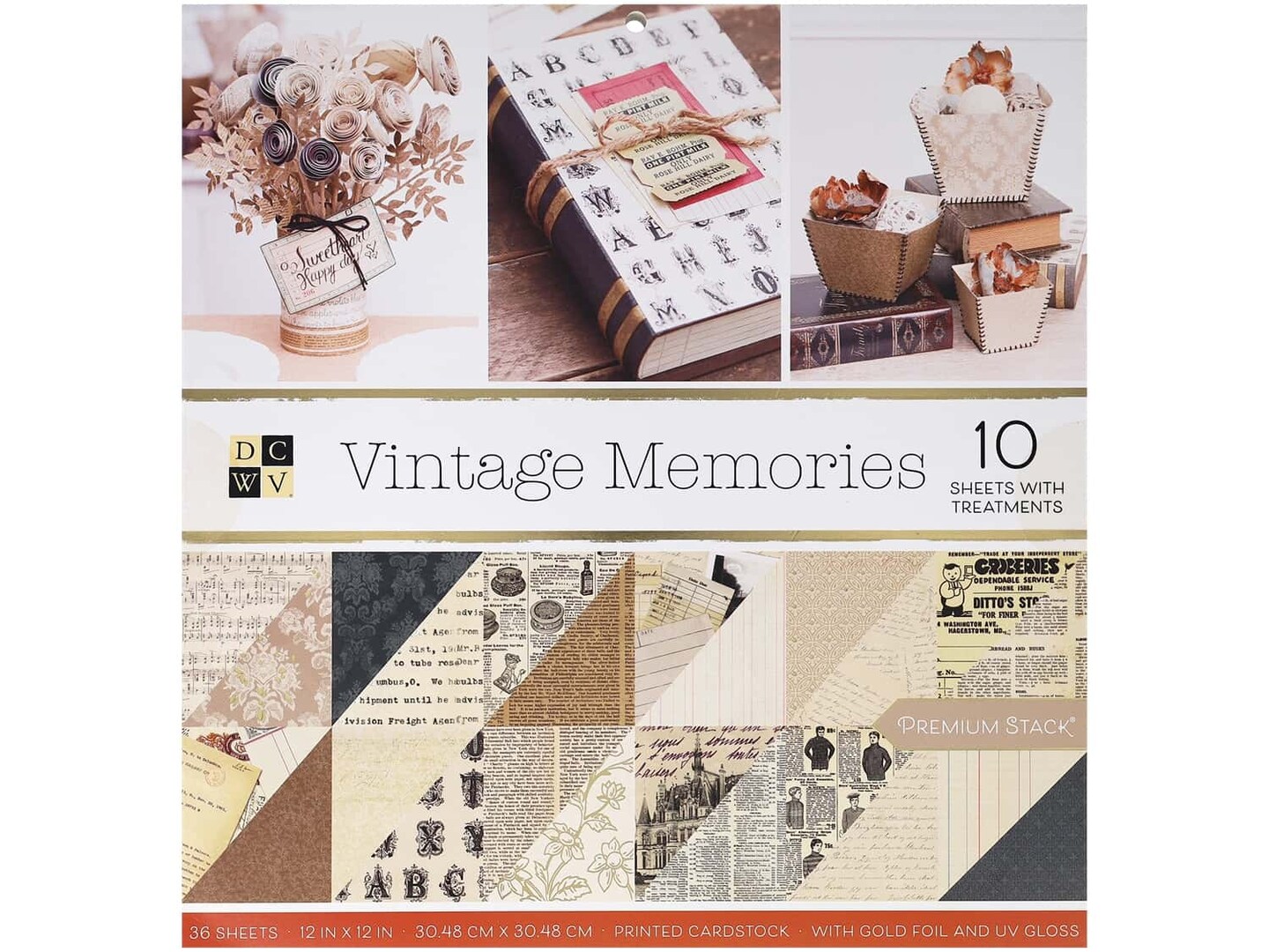 Die Cuts with a View 12 x 12 in. Paper Stack Vintage Memories