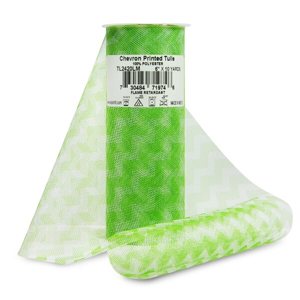 Premium Zig Zag Printed Tulle Spool of 6&#x22; X 10 Yards