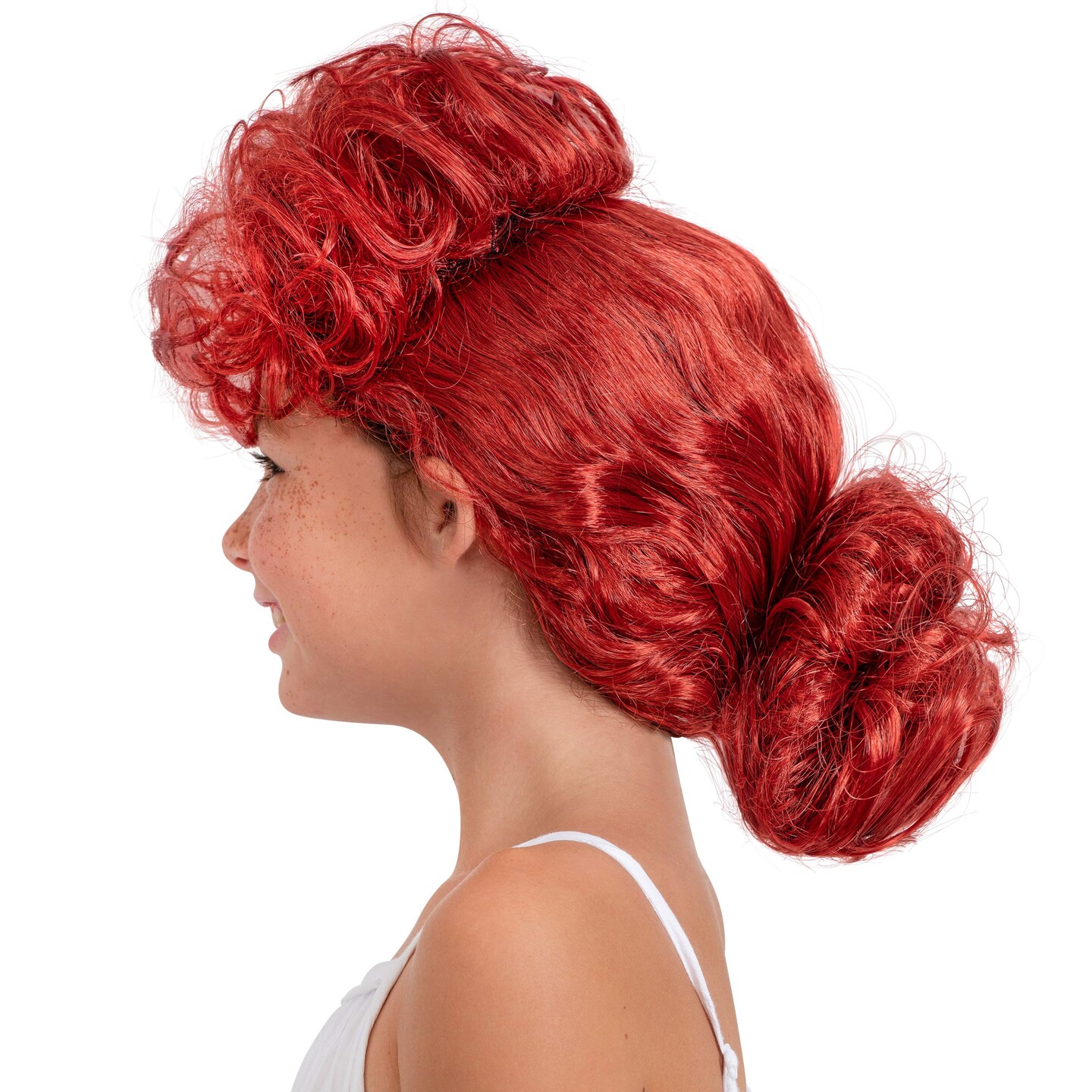 Auburn Lucy Costume Wig - Red 50s Housewife Costume Hair Updo Wigs Accessories for Girls