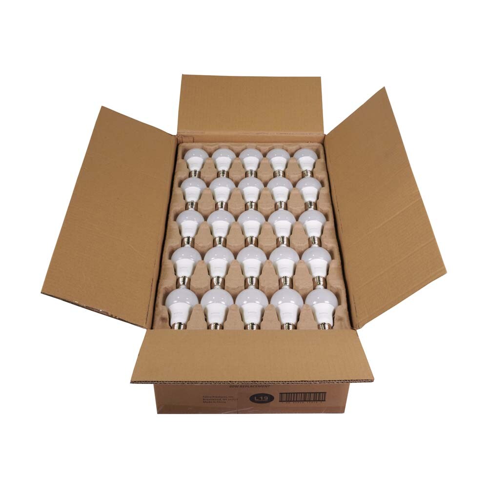 100Pk - Satco 9w 120v A19 LED Bulb Frosted E26 Medium Base 2700k - 60w-equiv