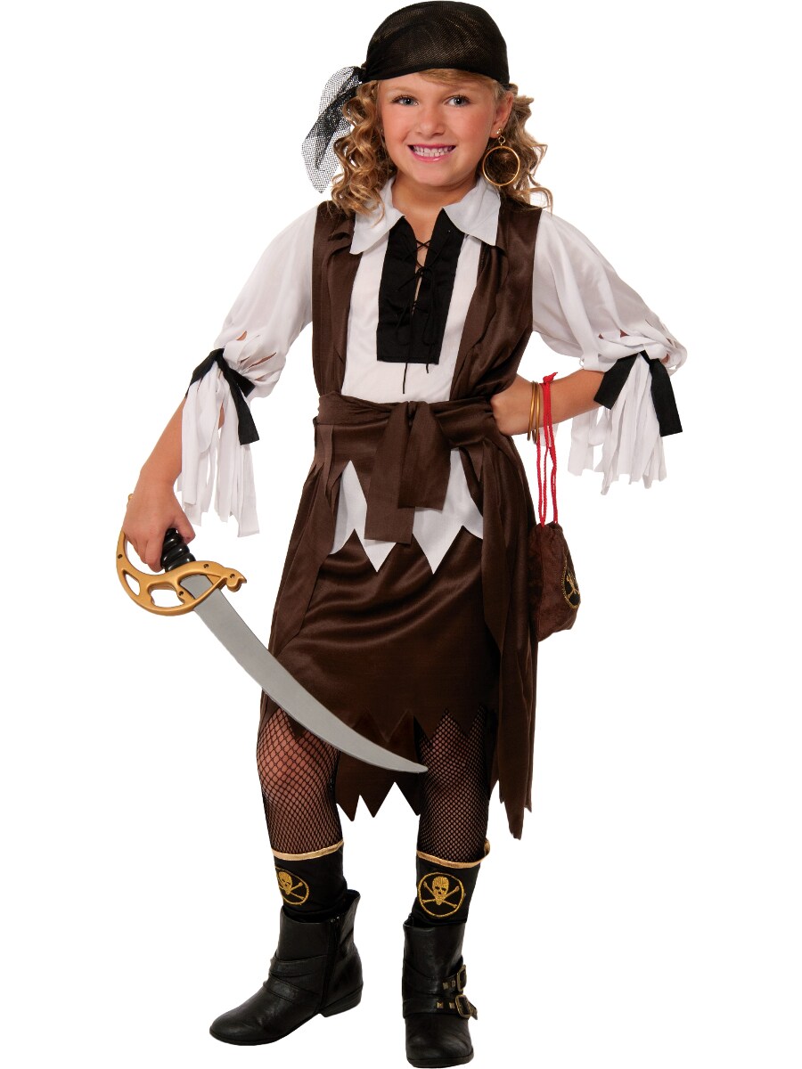 Swashbuckling Golden Seas Pirate Girl&#x27;s Costume
