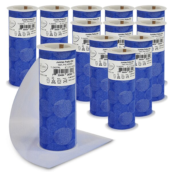 Premium Jumbo Polka Dot Tulle Spool of 6&#x22; X 10 Yards