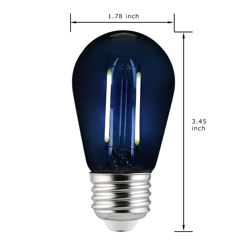 SUNLITE 2w LED Filament S14 Sign Transparent Black Colored Dimmable Bulb