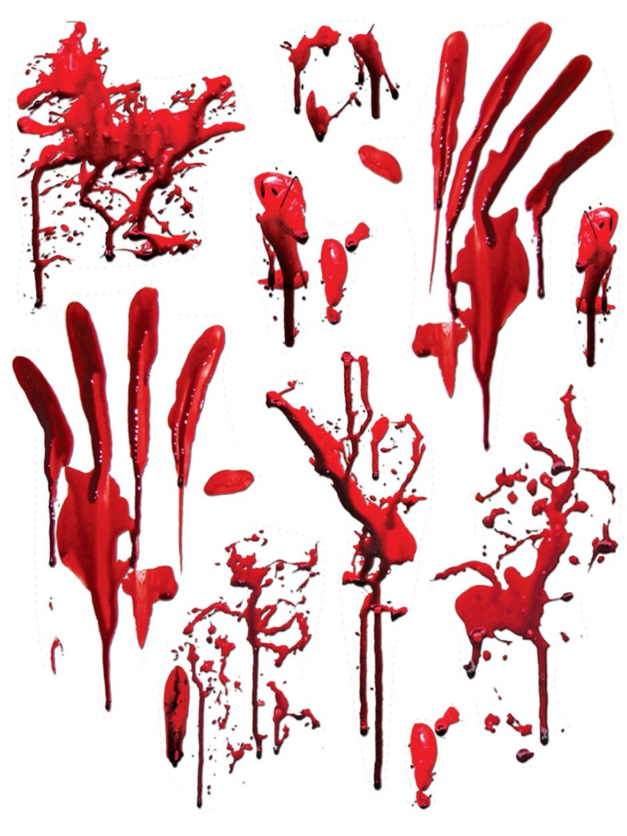 Set Of Removable Bloody Bathroom Tile Stickers Halloween Decoration