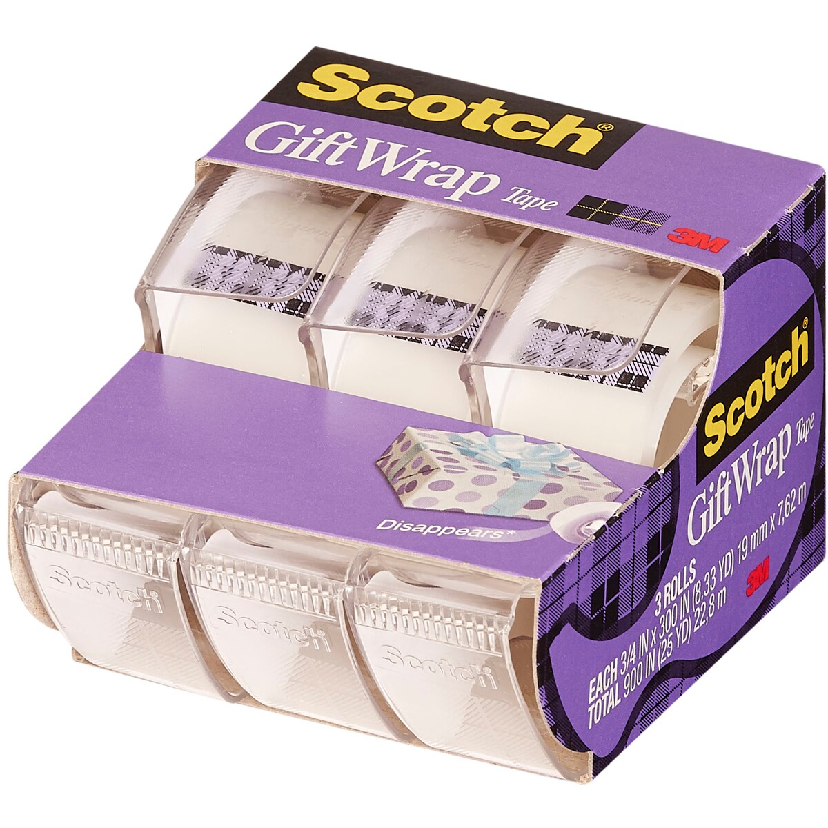 Scotch Gift Wrap Tape 3/Pkg-.75&#x22;X300&#x22;