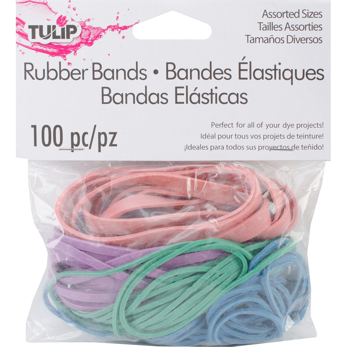 Tulip 100ct Multicolor Assorted Rubber Bands