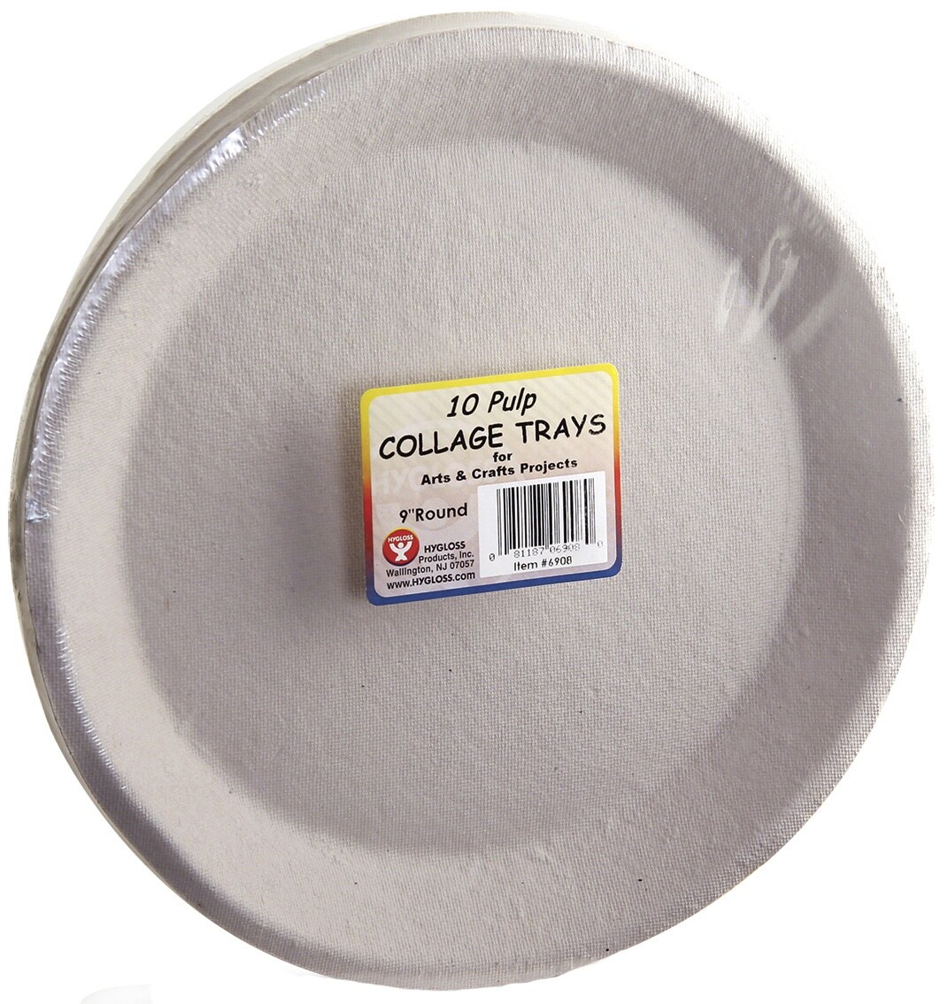 Hygloss Plastes 9&#x22; Round Pulp 10/Pkg-